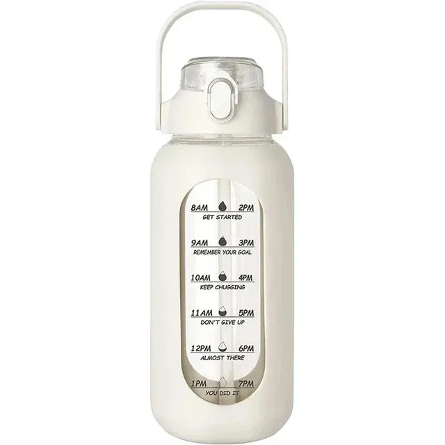 1000ML Glass Water Bottle with Straw