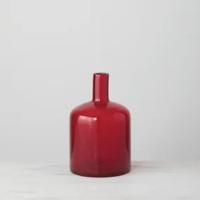 10.5" Glass Red Bottle