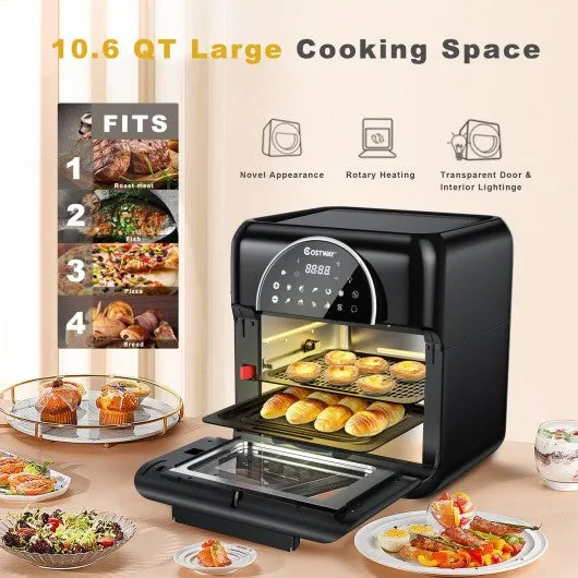 10.6QT 8-in-1 Air Fryer  Digital Toaster Oven Rotisserie with Accessories