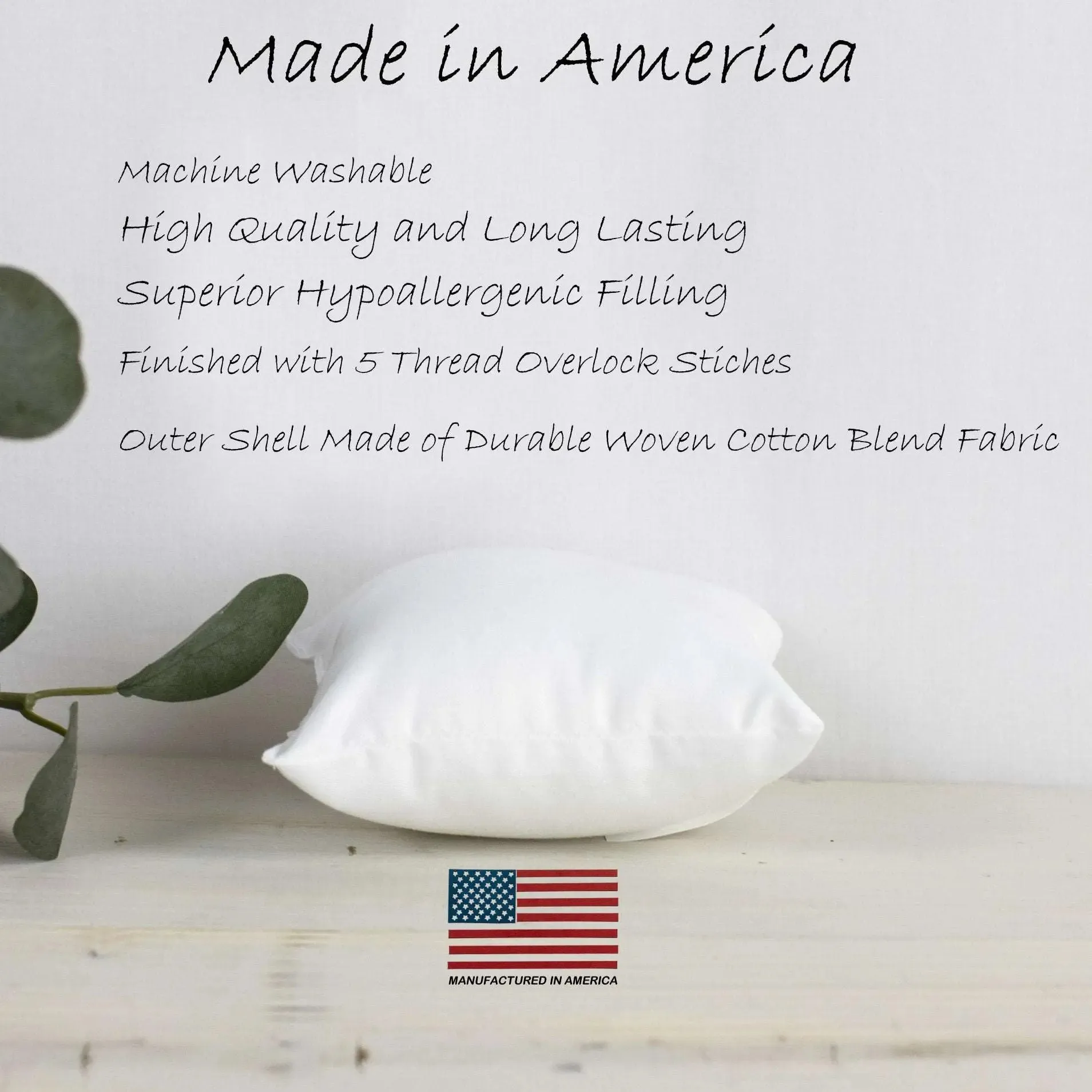 15x15 | Indoor Outdoor Hypoallergenic Polyester Pillow Insert | Quality Insert | Pillow Inners | Throw Pillow Insert | Square Pillow Inserts