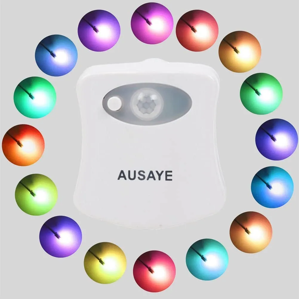 16-Color  Motion Sensor Activated Bathroom LED Bowl Nightlight