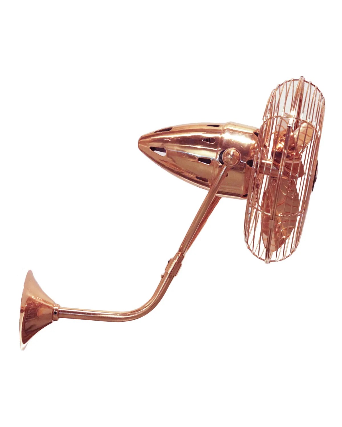 19" Wall Fan from the Bruna Parede Collection in Polished Copper Finish by Matthews Fan Company