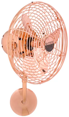 19" Wall Fan from the Michelle Parede Collection in Polished Copper Finish by Matthews Fan Company