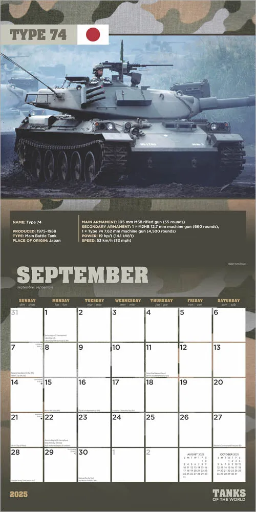 2025 Tanks of the World Wall Calendar (Online Exclusive)