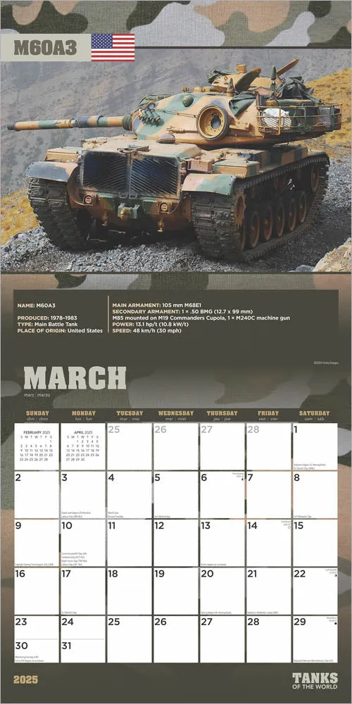 2025 Tanks of the World Wall Calendar (Online Exclusive)