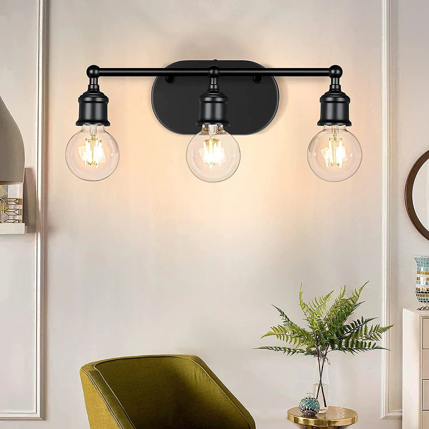 3-Light Vanity Light Fixture, Industrial Wall Sconce