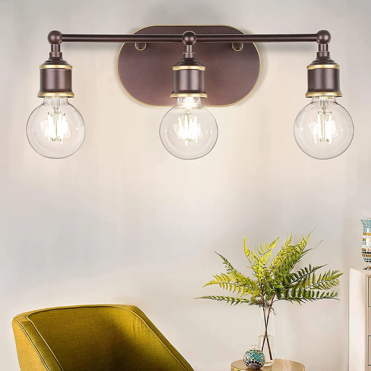 3-Light Vanity Light Fixture, Industrial Wall Sconce