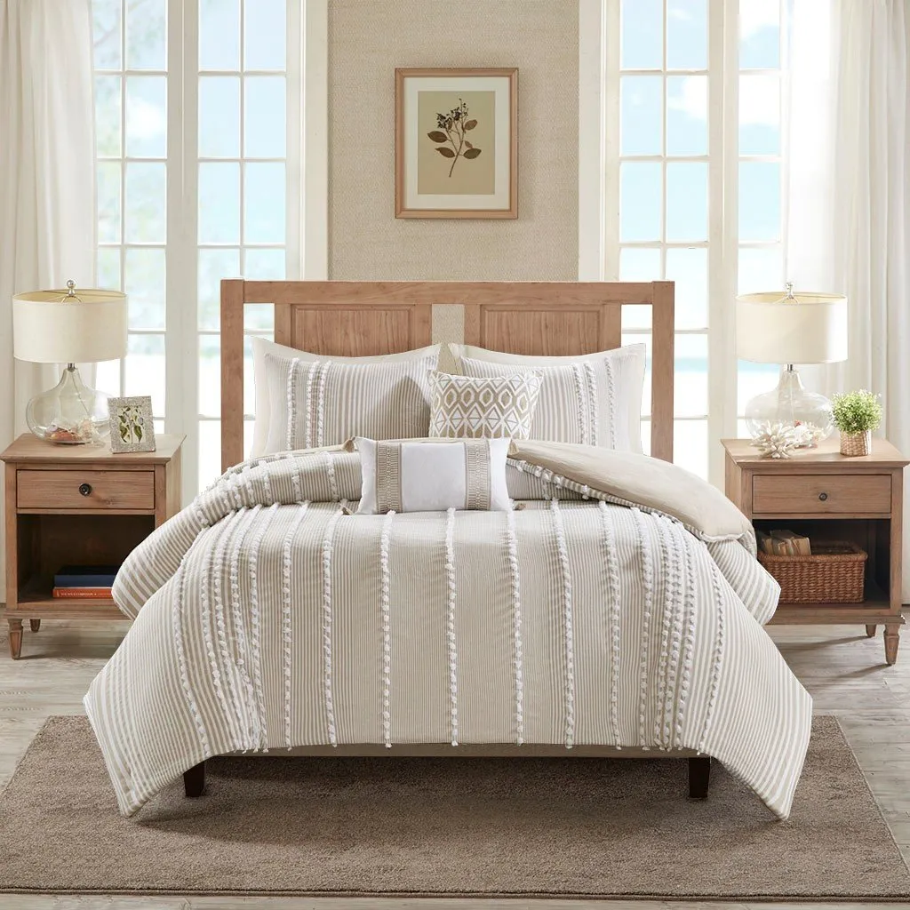 3 Piece Cotton Yarn Dyed Comforter Set -Full/Queen Hh10-1689