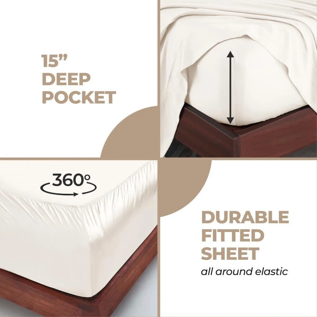 300 Thread Count Modal From Beechwood Solid Deep Pocket Bed Sheet Set