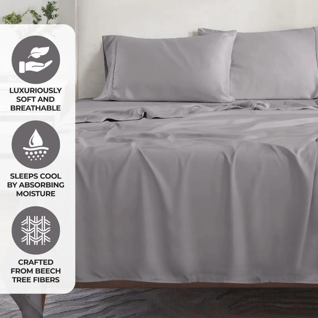 300 Thread Count Modal From Beechwood Solid Deep Pocket Bed Sheet Set