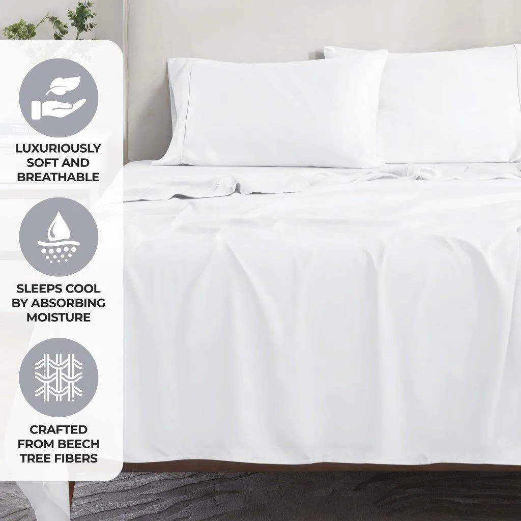 300 Thread Count Modal From Beechwood Solid Deep Pocket Bed Sheet Set