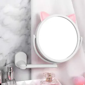 360 Degree Rotating Cute Cat Wall Mirror