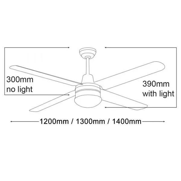 52" Precision AC Ceiling Fan in Marine Grade 316 Stainless Steel