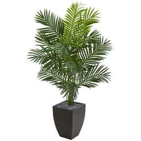 5.5’ Paradise Artificial Palm Tree in Black Planter by Nearly Natural