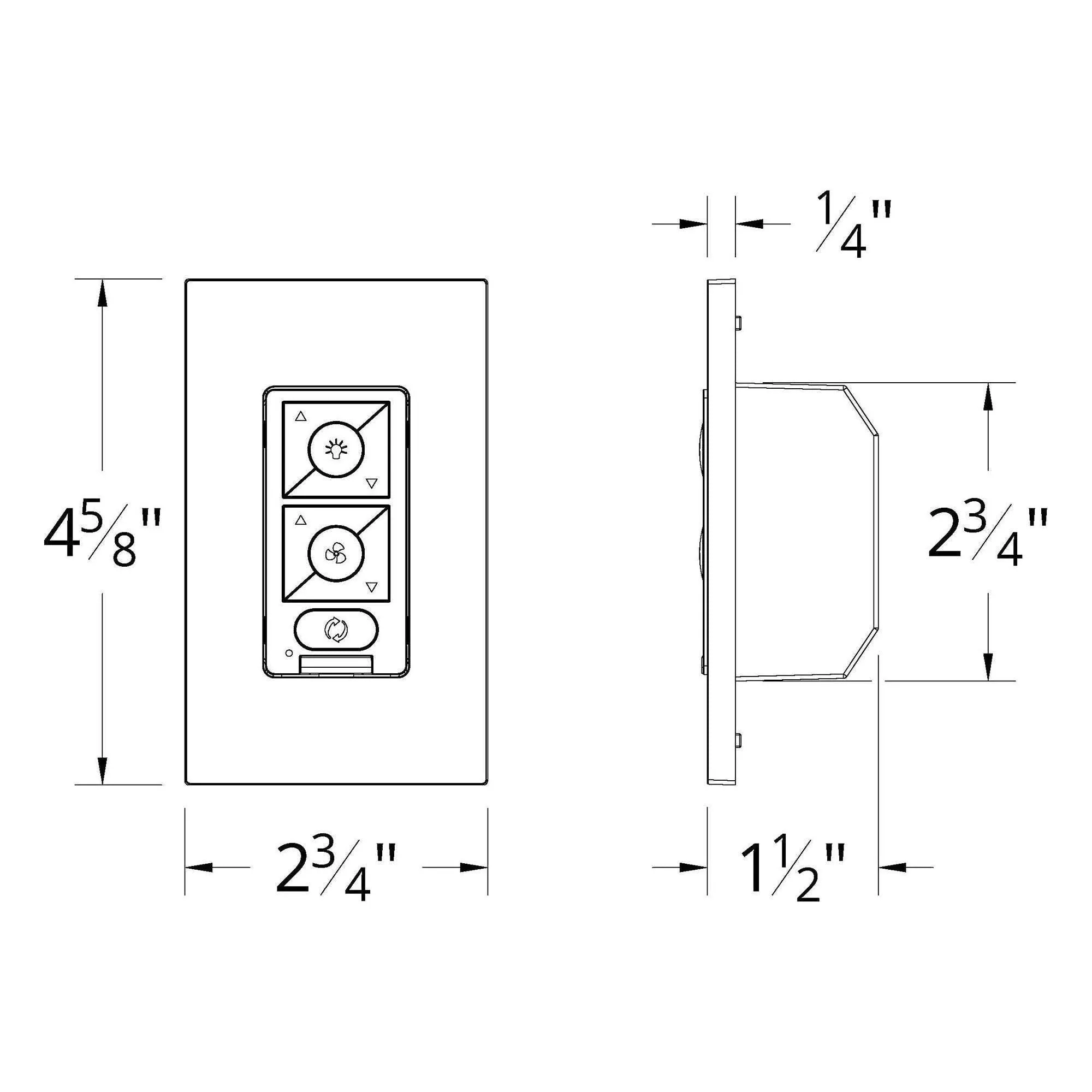 6-Speed Bluetooth Ceiling Fan Wall Control with Single Pole Wallplate