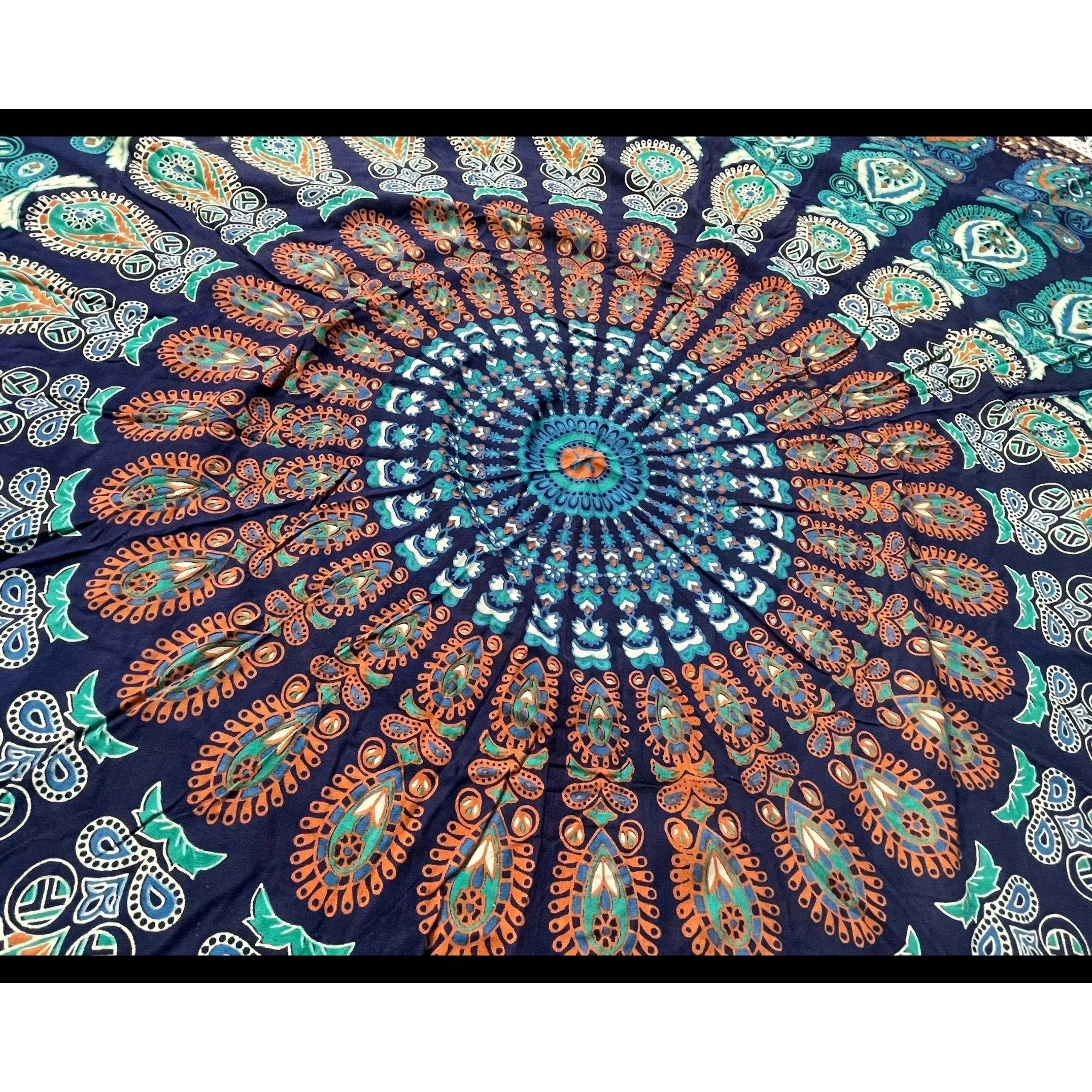 72" Circle Mandala 100% Cotton Tapestry