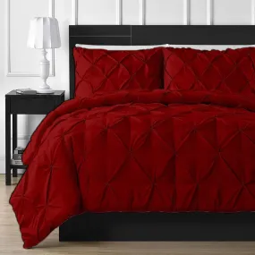 8 Pcs Diamond Maroon Bed Sheet Set with Filled Comforter, Pillow and Cushions Covers