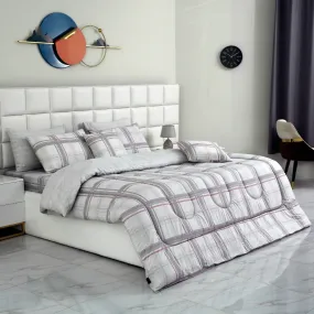 8 PCs Winter Comforter Set-Check Box