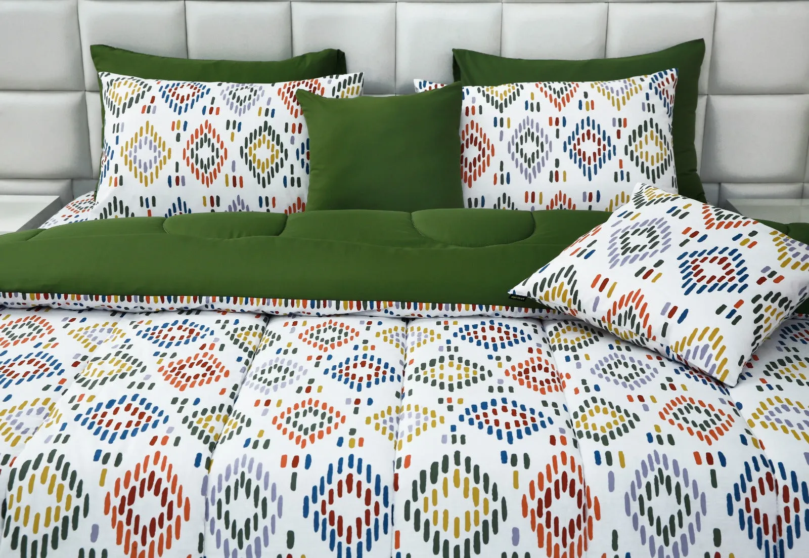 8 PCs Winter Comforter Set-Rainbow Diamond