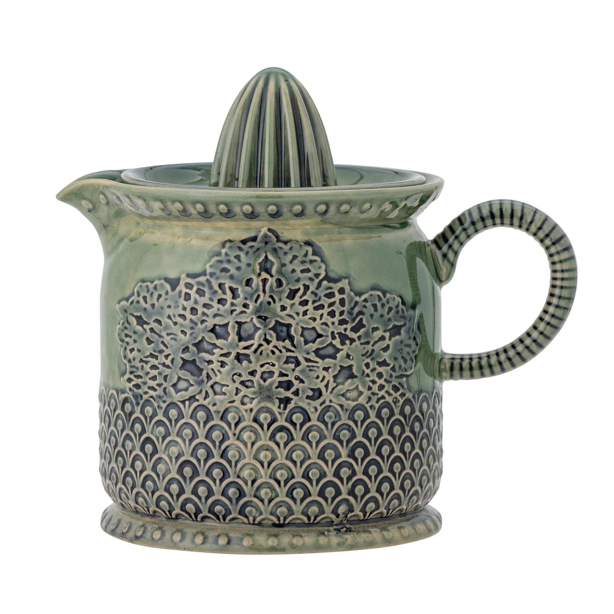 82057454 Liselu Lemon Juicer Green Stoneware