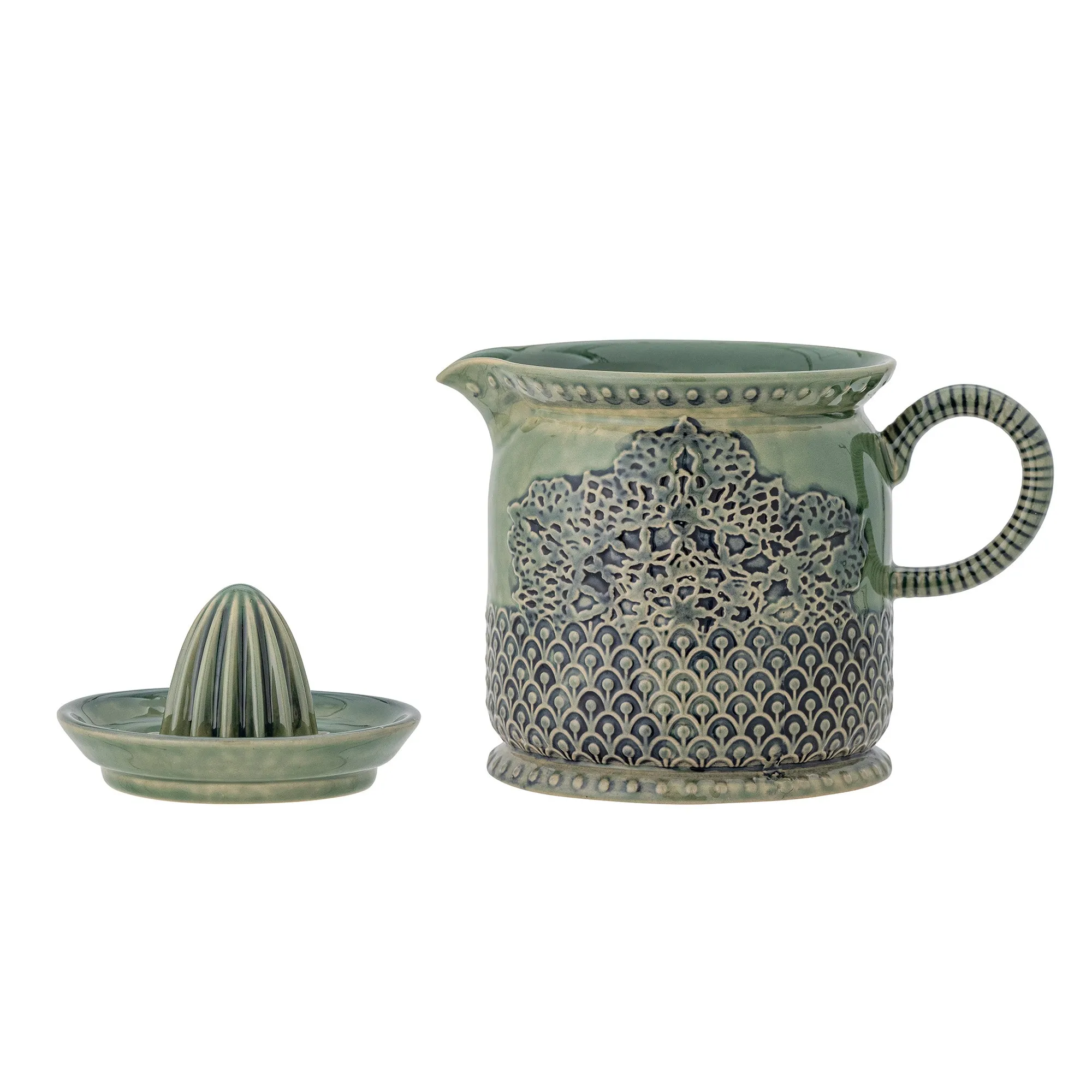 82057454 Liselu Lemon Juicer Green Stoneware