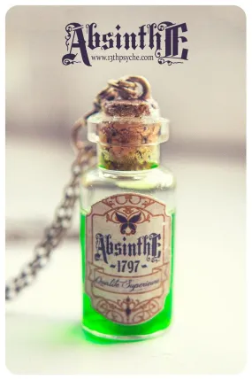 Absinthe bottle necklace