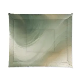 Abstract Bedding Comforter | Sage Green, Beige Ombre