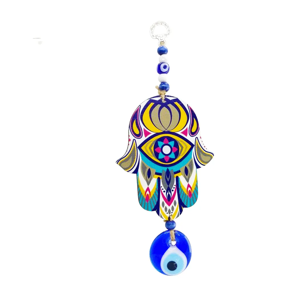 Abstract Wood Hamsa Hand Wall Hanging for Your Home