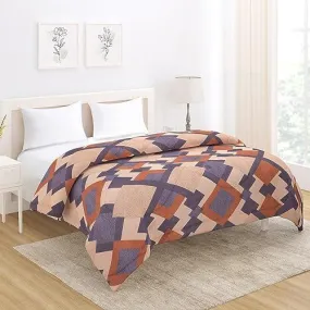 AC Comforter and Bedding Set for Double Bed, Beige Geometric Rhombus