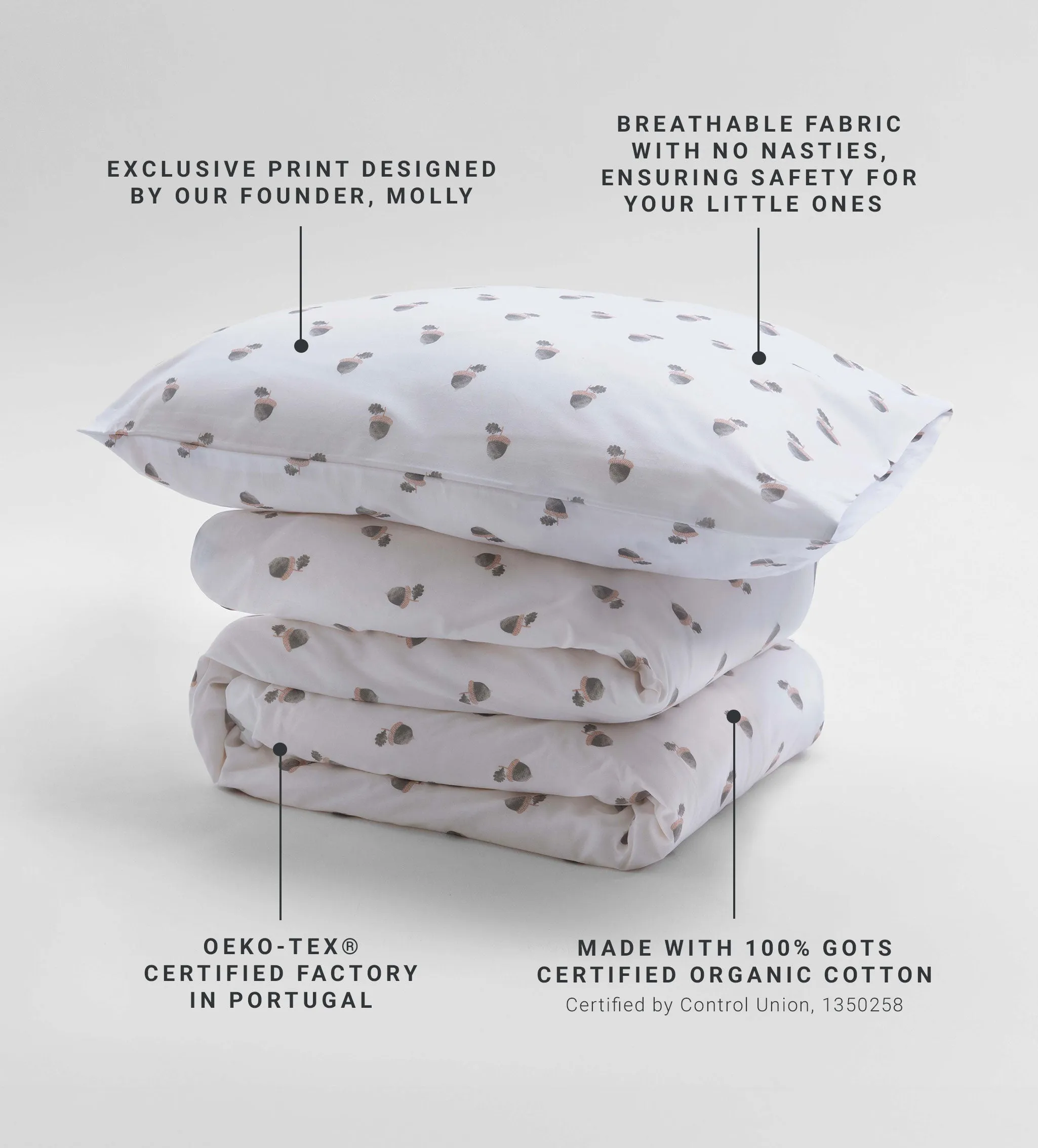 Acorn 100% Organic Cotton Duvet Cover Set