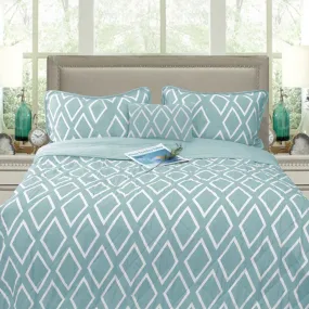 Alena Aqua 4 Pcs Ultrasonic Comforter Set Queen