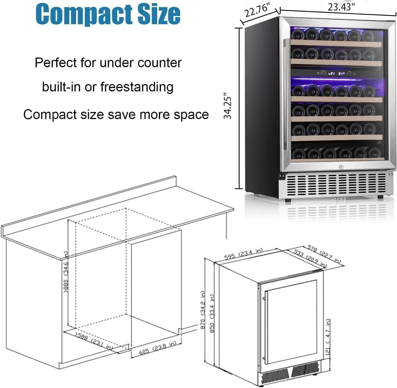 Antarctic Star 24" Wine Cooler Beverage Refrigerator