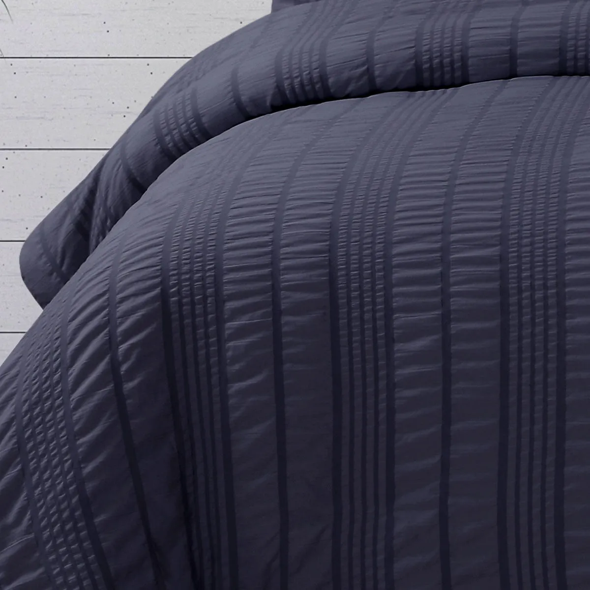 Ardor Sommer Indigo Seersucker Stripe Quilt Cover Set King