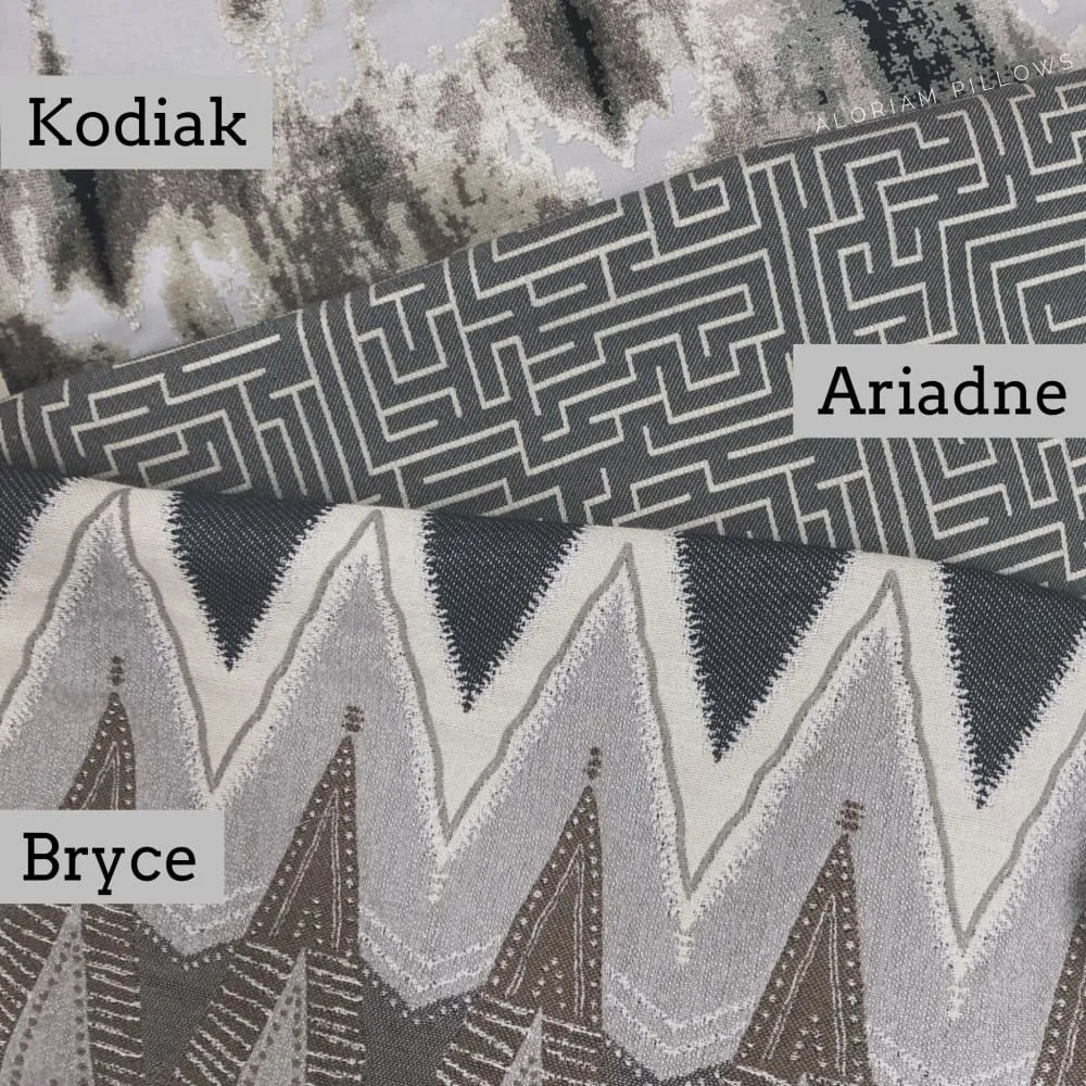 Ariadne Gray Labyrinth Maze Pillow Cover