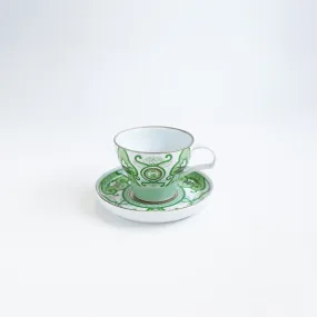 Arita Yaki(ware) Tea Coffee Mug Cup and Saucer Set - Japanese Tea Green