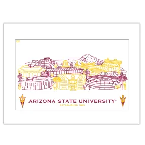 Arizona State Sun Devils Matted Campus Wall Art 11" x 14"