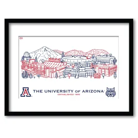 Arizona Wildcats Framed Campus Wall Art 11" x 14"