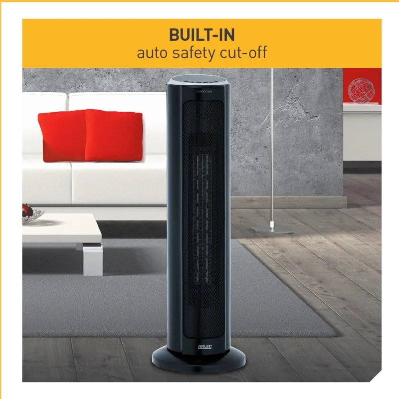 Arlec 2200W CEH230BK Ceramic Tower Heater with Remote Control and LED Display