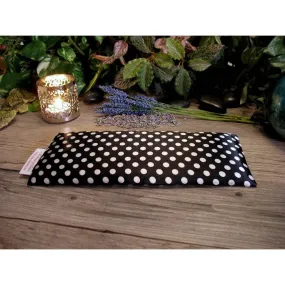 Aromatherapy Eye Pillow White Polka Dots Organic Peppermint, Lavender