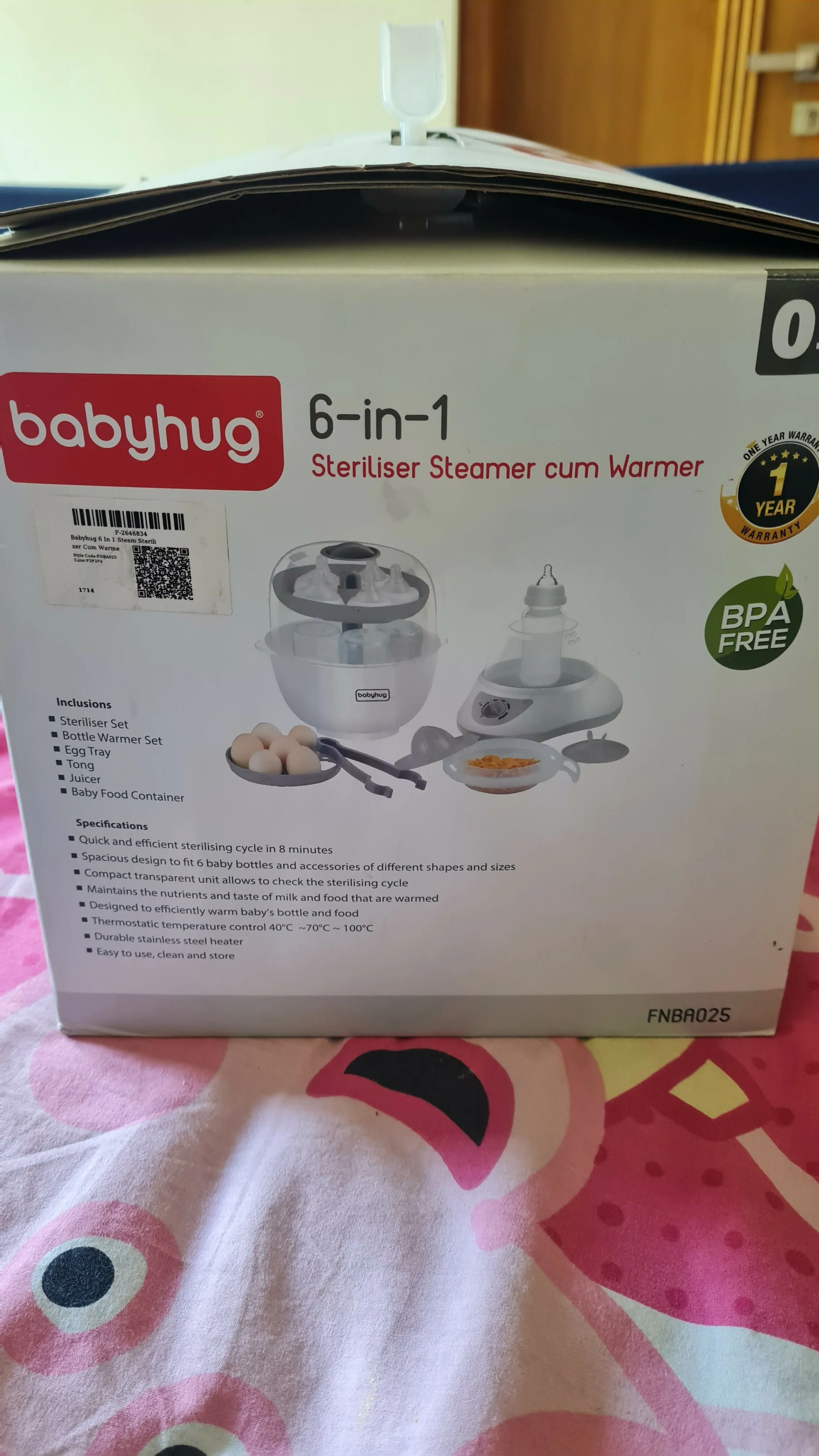 BABYHUG 6 in 1 Steriliser Steamer Cum Warmer