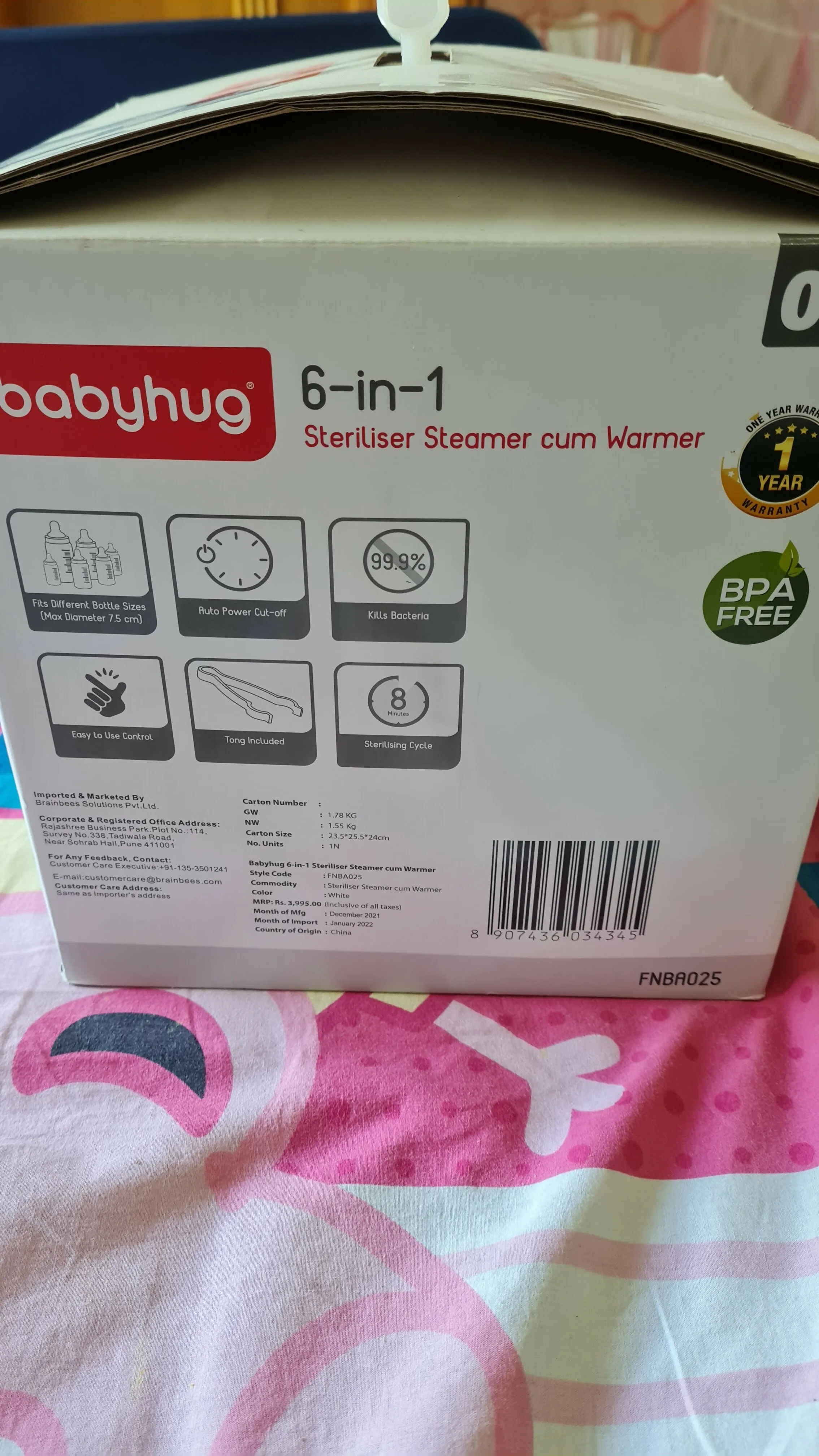 BABYHUG 6 in 1 Steriliser Steamer Cum Warmer