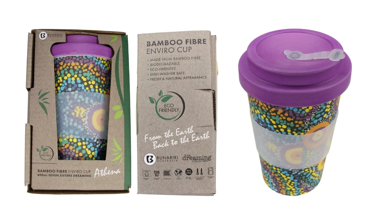 Bamboo Travel Cup - Athena Nangala Granites - Seven Sisters Dreaming