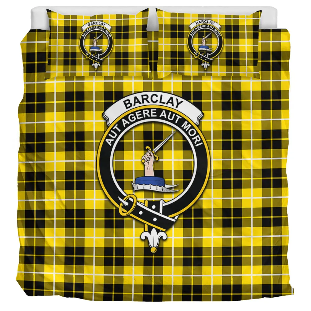 Barclay Dress Modern Tartan Bedding Set with Family Crest