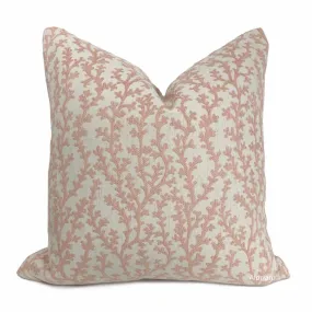 Beatrix Blush Pink Floral Vine Pillow Cover (Fabric by the Yard available)