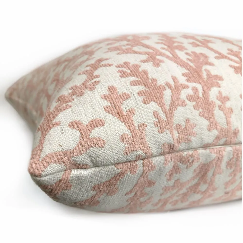 Beatrix Blush Pink Floral Vine Pillow Cover (Fabric by the Yard available)