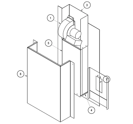 Belshaw Draft Inducer Kit For Gas or Propane Fryers 718L ,724, 734 Used Above 3000ft Altitude