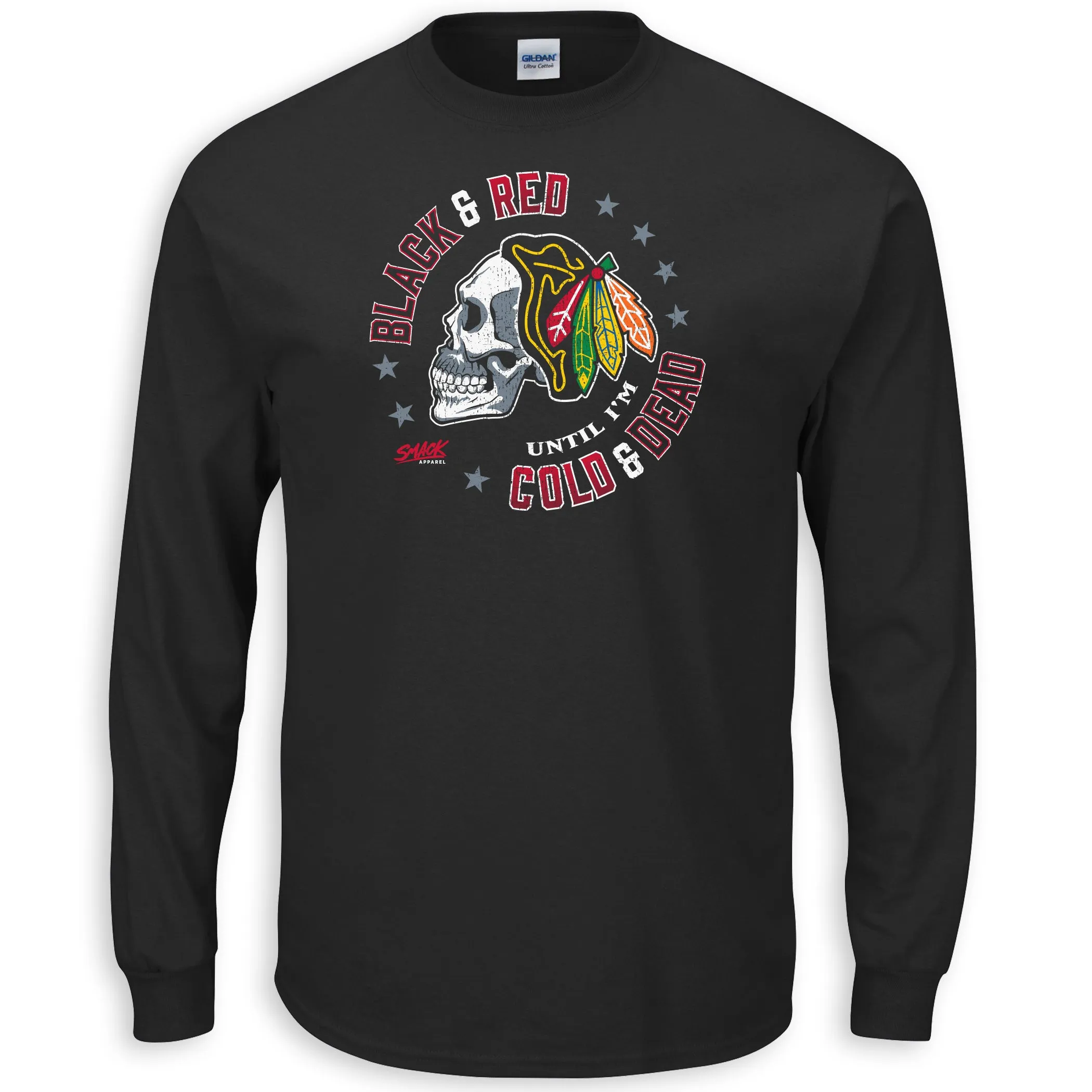 Black & Red 'Til I'm Cold & Dead | Chicago Pro Hockey Fan Apparel