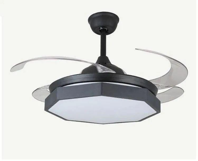 Black Hexa Chandelier Ceiling Fan with Remote Control