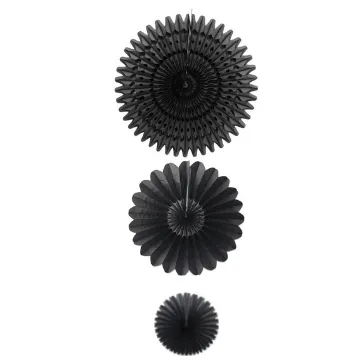 Black Tissue Paper Fans