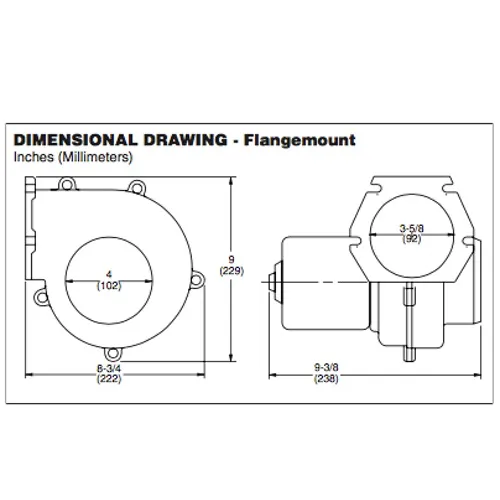 Blower - Extra Heavy Duty - Flange Mount - 100mm - 24V - 7.0 m3/minute